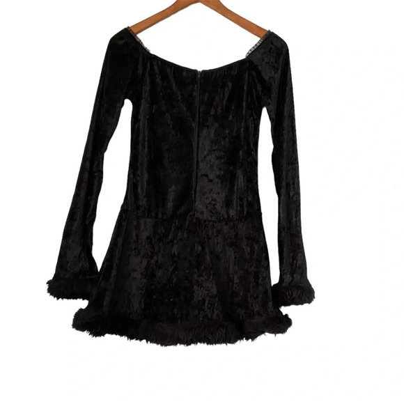 Dream Girl Dress Halloween Sz S Black Crush Velvet Whimsigoth Grunge Witch - Picture 2 of 9